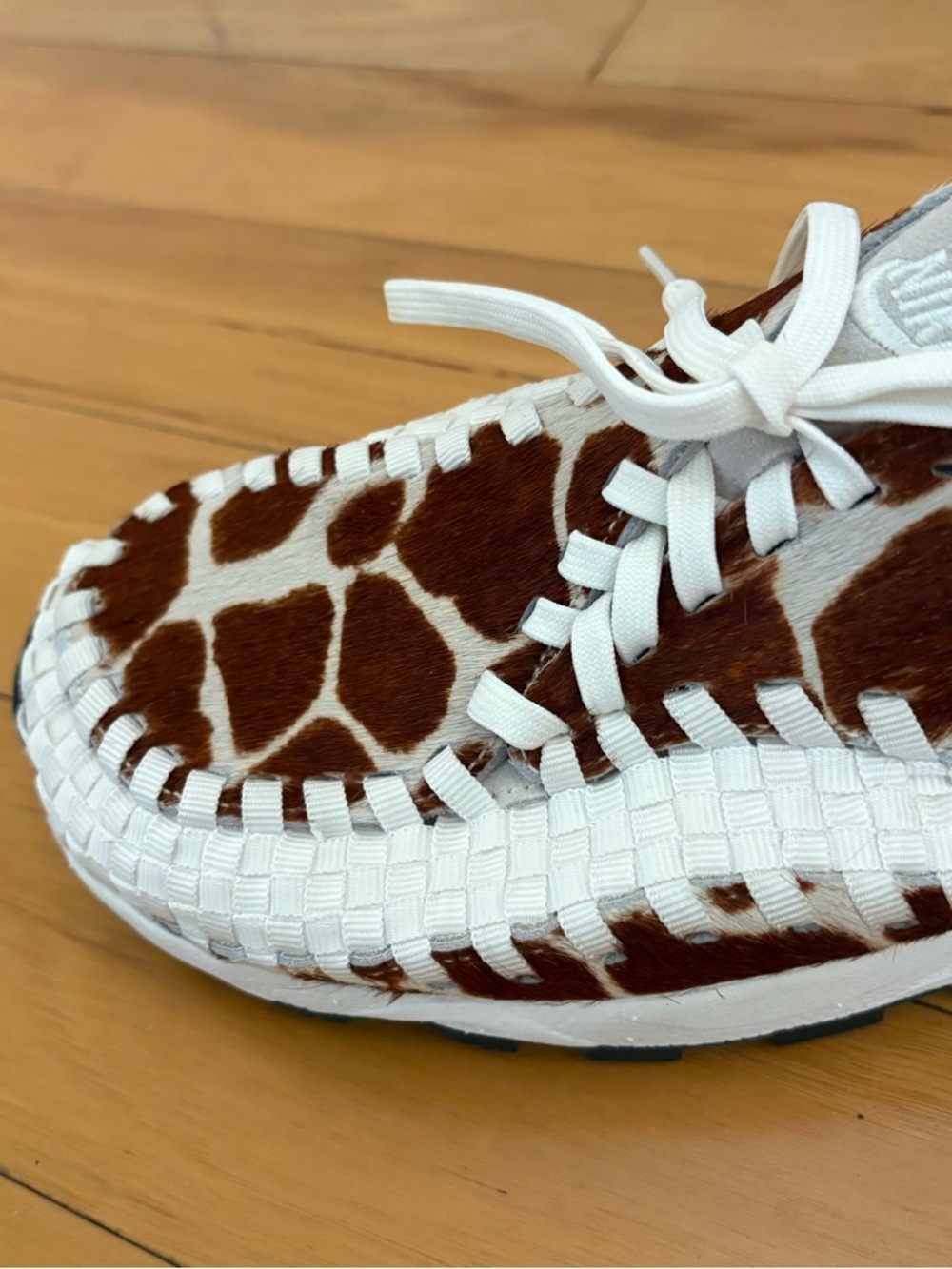 Nike Air Footscape Woven Cow Print Sneakers 8.5 Rare Statement Y2K Streetwear - Picture 10 of 14